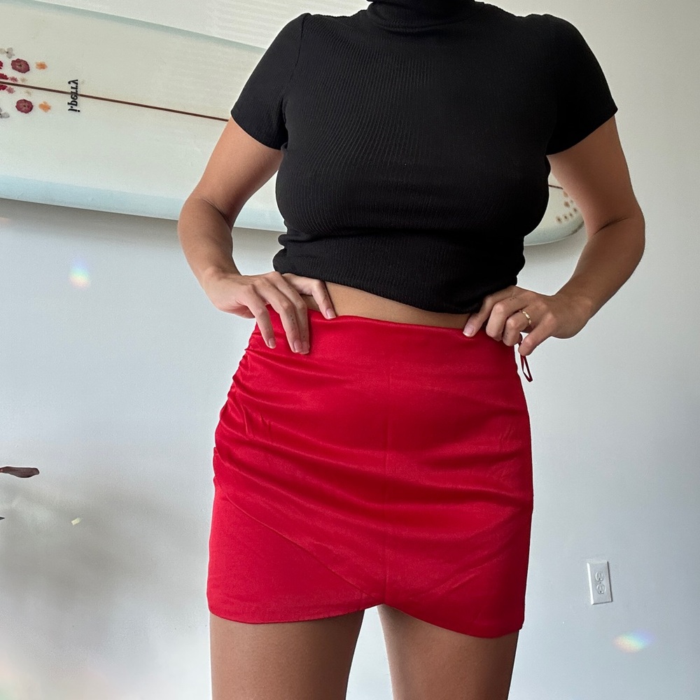 Zara Vibrant Red Mini Skirt